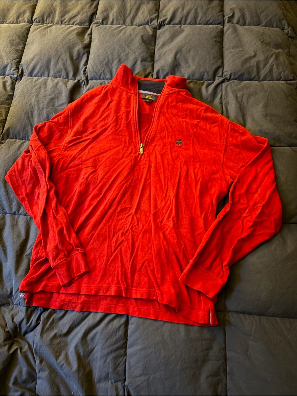 Brooks Brothers Men’s Red Quarter-Zip Pullover